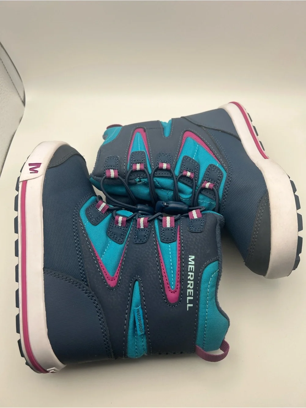 Merrell Snow Bank 3.0 Kids 12 Waterproof Snow Boots Blue Teal Pink